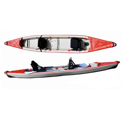 China Double Seats 2 Person Tandem Drift Vessel Fishing Inflatable Pedal Canoe Rowing Boat Kayak Drop Point for sale