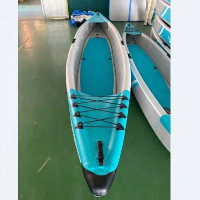 China Factory 2 Person Running Drift Custom Fishing Canoe Rowing Boat Pedal Drop Point Inflatable Kayak for sale