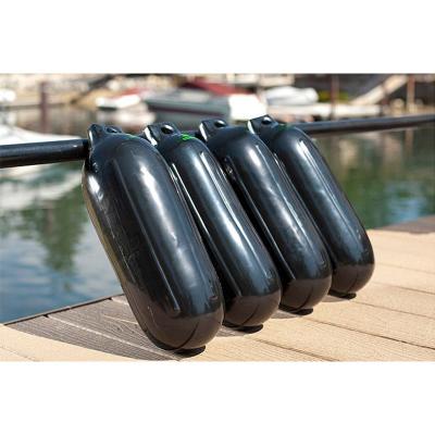 China UV Protection D140xH500mm Black Marine Bumper Yacht Fender Inflatable PVC Pontoon Boat Fender for sale