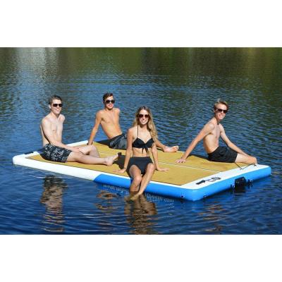 China Fishing Lake Dock Inflatable Deck Float Fishing Dock Island Raft for Pool and Beach for sale