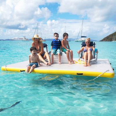 China 3x2x0.2m Sea Fishing Inflatable Dock Water Pontoon Floating Platform For Swimming Sip Fishing for sale