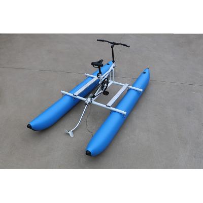 China Water Sports Equipment Inflatable Pedal Bicycle Sea Cycle Water Floating Bike 300x125x108cm for sale