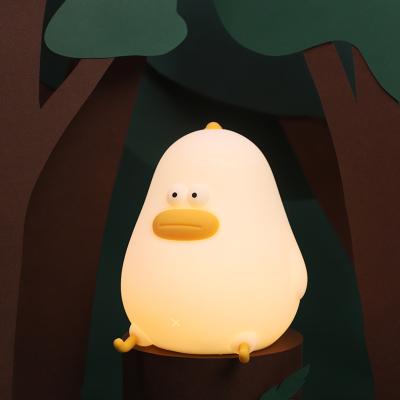 China 2022 modern sales small fat chicken bedroom night light wireless rechargeable cartoon warm light intelligent LED sleep lamps for sale