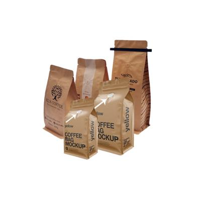 China Eco Friendly Brown Zip Lock+tear Notch+valve Kraft Paper Packaging Coffee Stand Up Pouch Packaging Bag With Tin Tie for sale