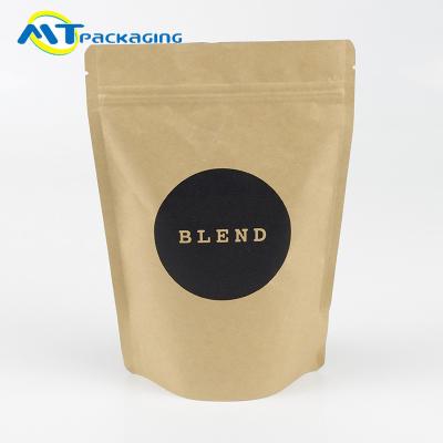 China Custom Food Stock Logo Zipper Foil Zipper Up Pouch Heshan CH Package Coffee Bag With Valve for sale