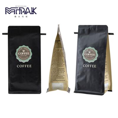 China Clear Window+hanging Hole Heat Sealing White Flat Bottom Zipper 1kg Aluminum Foil Kraft Paper Custom Coffee Bag With Tin Tie for sale