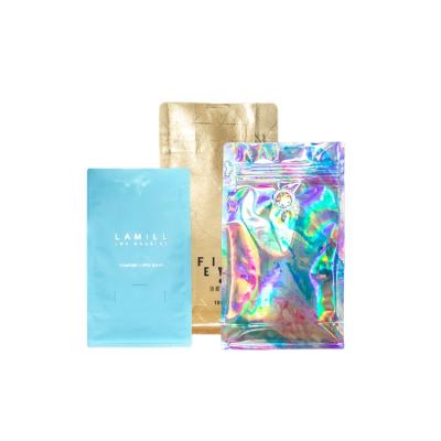 China Food Custom Printed Holographic Aluminum Foil Coffee Pouch Packaging Heshan Ch Packet Coffee Bag for sale