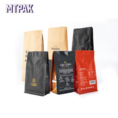 China Inexpensive Barrier Coffee Bags 500g Matte Aluminum Foil Zip Lock Flat Bottom Pouch for sale