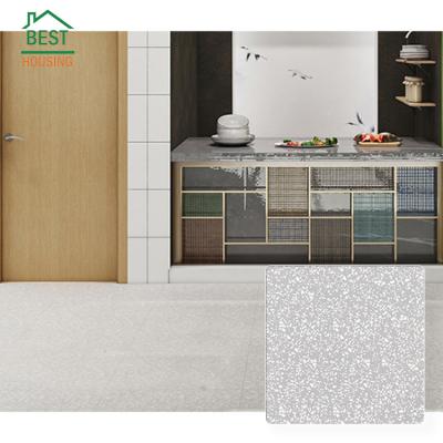 China China Factory Modern Indoor Floor Tiles 600*600 Non-Slip Light Gray Terrazzo Matte Tile for sale