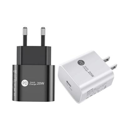 China EU USAType-c 5V3A9V2.2A Single Left Fast Mobile Phone Charger PD20W is suitable for iPhone and iPad for sale