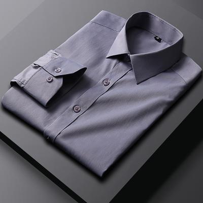 China Long Sleeve White Pure Color Shirt Viable Men's Shirt Youth Business Wear Breathable Formal Wear for sale