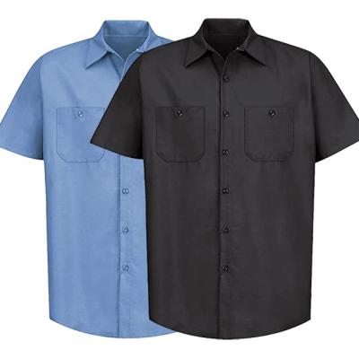 China Wholesale Short Sleeve Work Shirt Cotton Workwear Anti-pilling Work Clothes Custom Made for sale