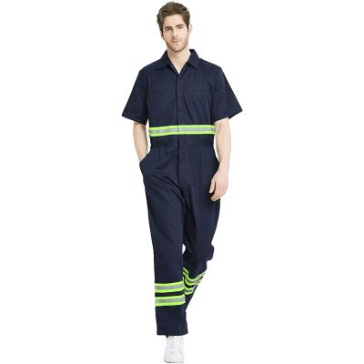 China New Design Cotton Men Auto Repair Overalls Wholesale Workwear Uniforms Short Sleeve Workwear Clothing In Safty Custom for sale