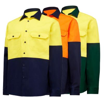 China wholesale Anti-Cut Cotton Vis Shirts Protective Yellow Work Safety Jacket hi workwear for men work clothes custom made for sale