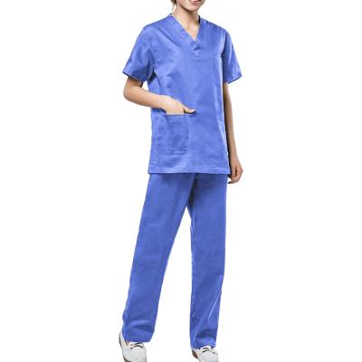 China Wholesale Hospital Hospital Uniform Sets Nursing Medical Suits Medical Scrubs V-Neck Doctor Uniform Custom for sale