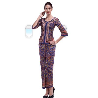 China Wholesale Airline Aviation Stewardess Uniform Singapore Airlines Slim Fit Business Suit Women Dress Custom for sale