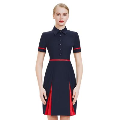 China Wholesale Stewardess Uniform Factory Price Airline Airline Dress Uniform Custom for sale