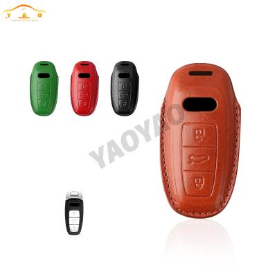 China Protect Car Original Key New Luxury leather key fob cover case for Audi A3 A4 B9 A6 A7 4K A8 E-tron Q5 Q8 C8 D5 SQ8 for sale