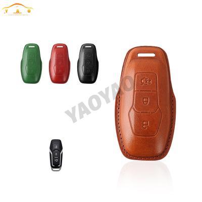 China Protect Car Original Key New Luxury leather key fob cover case for Ford F-150 Mondeo Galaxy S-Max Explorer Ranger 2015-2018 for sale