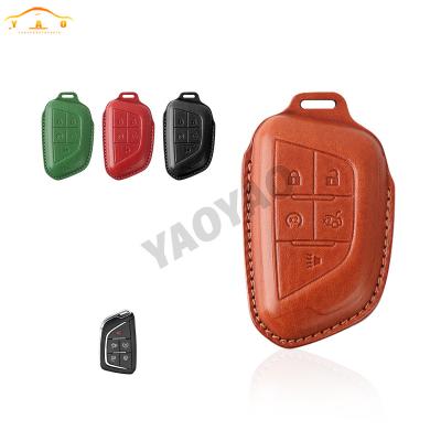 China Protect Car Original Key Luxury leather car key chain case for Cadillac SRX 2015 2016 ATS CTS CT4 CT5 XT5 XTS for sale