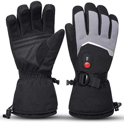 China Touch Screen Battery Electric Ski Heated Gloves With 3 Levels Touch Screen Heating Waterproof Motorcycle Heated Rechargeable Gloves for sale