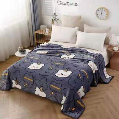 China Super Soft Coral Fleece Blanket 100%Polyester Flannel Adult TV Blanket PORTABLE Winter Thick Home Blanket for sale