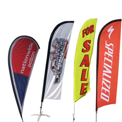 China Custom Promotional Flying Beach Flag Feather Banner Teardrop Flags Kit With Ground Spike for sale