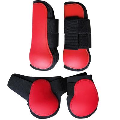 China Adjustable Horse Durable PU Shell Neoprene Fetlock Protection Boots Hook & Loop Fastener Closure Boots for sale