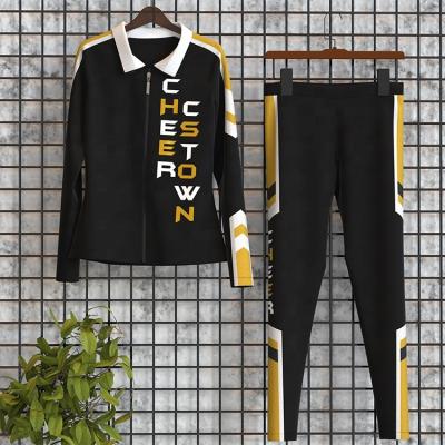 China Breathable Custom Youth Normzl Cheerleading Tracksuits Kids Cheerleading Sublimation Rhinestones Warm Ups for sale