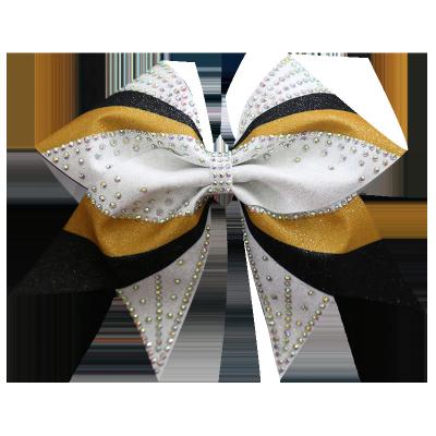 China Breathable Glitter Fabric Custom Cheer Bows Multiple Colors Competition Cheerleading Bows for sale