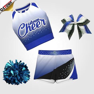 China Manufacturer OEM Service Kids Breathable Cheerleader Outfits Cheerleading Vest and Shorts for sale