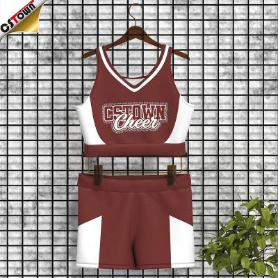 China MOQ Breathable Quick-drying Stockings Adults Design Cheerleading Cheerleading Tops And Shorts Free Tank Shorts for sale