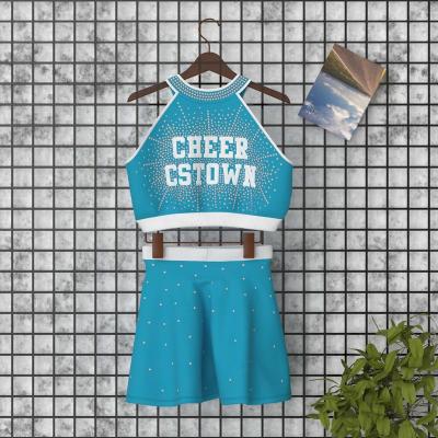 China Breathable Custom Design Cheerleader Uniform Sexy Digital Print Cheerleading Practice Wear For Girls for sale