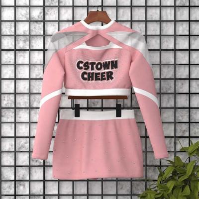 China New Arrivals Breathable Fashionable Pink Cheerleader All Star Costumes Cheerleading Uniforms For Girls for sale