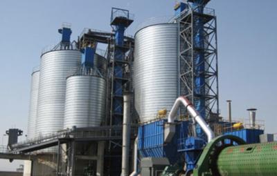 China Galvanisierter Rohstoff Silo Granularer Edelstahl-Silo mit konischem Dach zu verkaufen