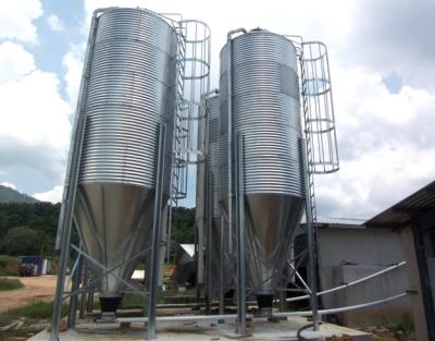 China 1T-5000T Feed Storage Silo 27m Height Flat Bottom Silo For Animal Feed for sale