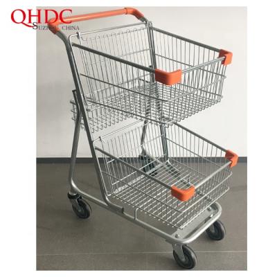 China sustainable & Best Price Supermarket 100l Shopping Trolleys Metal Shopping Trolley Suzhou qhdc Antirust Display for sale