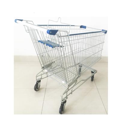 China sustainable & Antirust 240ltr Supermarket Shopping Carts And Trolleys With Bottom Shelf for sale