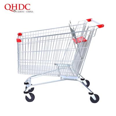 China sustainable & Suzhou QHDC large shopping trolleys supermercado carts rustproof 240L carritos for wholesale for sale