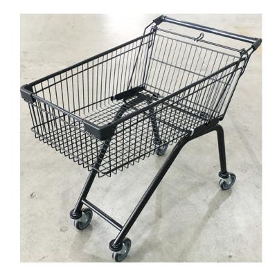 China sustainable & Euro Antirust Black Grocery Cart Supermarket Shopping Trolley for sale