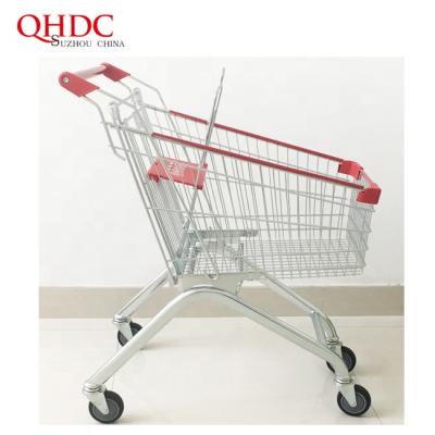 China sustainable & Low Price 60L Antirust European Supermarket Trolley Shopping Trolley With Wheels for sale