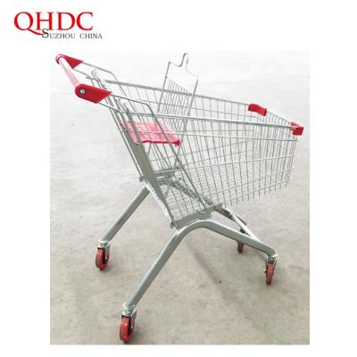 China sustainable & European supermercato 60 rustproof litri carello supermarket shopping trolley baskets trolley with wheels for sale