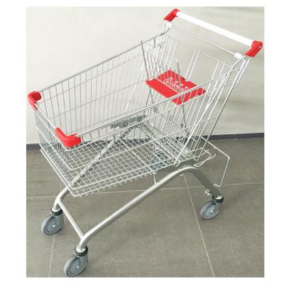 China sustainable & High Quality Antirust Trolley Cart Supermarket Grocery Shopping Cart With Beer Shelf for sale