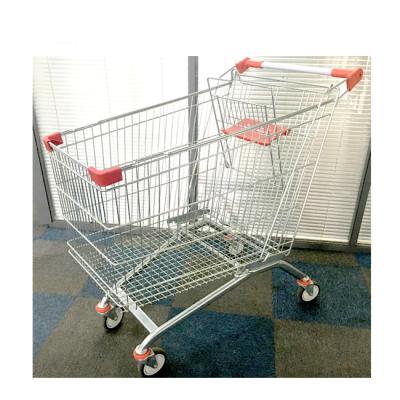 China sustainable & Large Steel Shopping Trolley Supermarket Trolley Antirust Large Trolley Trolley for sale