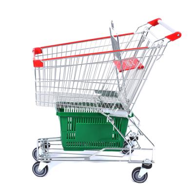 China sustainable & Antirust Push Trolley Cart Factory Price Metal Cart Grocery Shopping Carts for sale