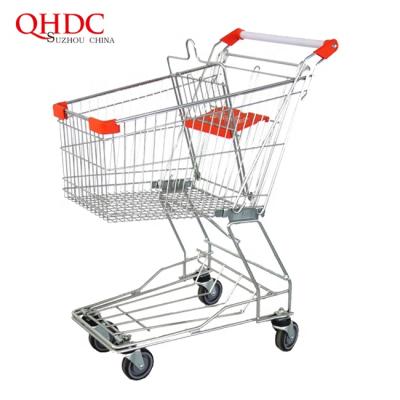 China sustainable & Supermarket Antirust Trolley Four Wheel Sri Lanka Metal Push Trolley Shopping Cart for sale