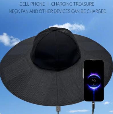 China Solar Sunshade and power storage Power Hat new Foldable Portable Rechargeable Solar Hat for sale