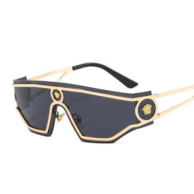 China Sports Sunglasses 2022 Newest Luxury Brand Oversize Stylish Luxury Brand Sun Metal Human Rimless Metal Sun Glasses One-Piece Sunglasses for sale