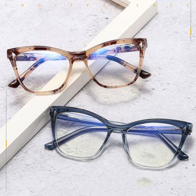 China 2022 New Arrival Fashion TR90 Women's Reading Glasses Computer Glasses Frames Cat Eye Glasses Anti Blue Light for sale