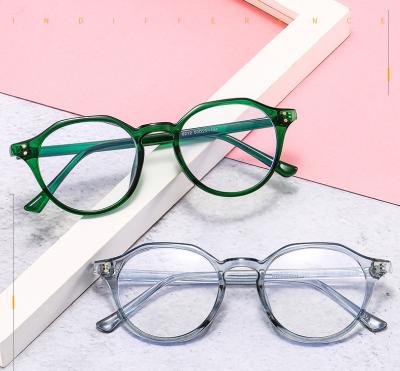 China New Reading Glass Frame Retro Nail Meter Fashion Flat Round Optical Glass Frame Personalized Color Glass Frame for sale